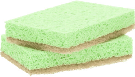 ECO schuursponzen - 2x - 10 cm - voor delicate oppervlaktes - Schoonmaken/afwassen
