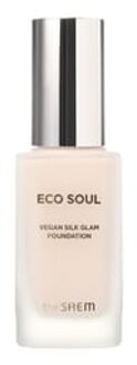 Eco Soul Vegan Silk Glam Foundation - 3 Colors 2024 Version - #21 Light Beige