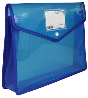 Eco-vriendelijke Plastic Bestand Mappen Uitbreidbaar Envelop Map Met Drukknoop Sluiting Duurzaam Waterdicht Voor Office Home UY8 Blauw