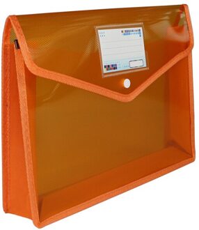 Eco-vriendelijke Plastic Bestand Mappen Uitbreidbaar Envelop Map Met Drukknoop Sluiting Duurzaam Waterdicht Voor Office Home UY8 Oranje