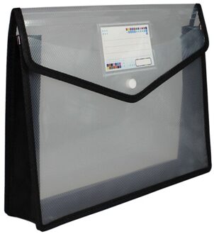 Eco-vriendelijke Plastic Bestand Mappen Uitbreidbaar Envelop Map Met Drukknoop Sluiting Duurzaam Waterdicht Voor Office Home UY8 wit
