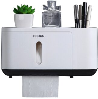 Ecoco Papieren Handdoek Dispenser Doos Wandmontage Toiletrolhouder Badkamer Opslag Accessoires Papieren Handdoek Houder Voor Badkamer zwart L