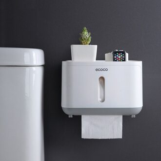 Ecoco Toiletrolhouder Waterdichte Tissue Doos Muur Gemonteerde Papier Handdoek Dispenser Voor Badkamer Thuis Opbergrek