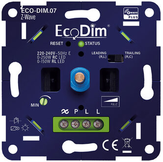EcoDim LED Dimmer - Smart WiFi - ECO-DIM.07 - Fase Afsnijding RC - Z-Wave - Inbouw - Enkel Knop - 0-200W