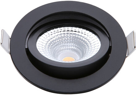 EcoDim LED Spot - Inbouwspot - ED-10023 - 5W - Waterdicht IP54 - Dimbaar - Dim to Warm - Warm Wit 2000K-3000K - Mat Zwart