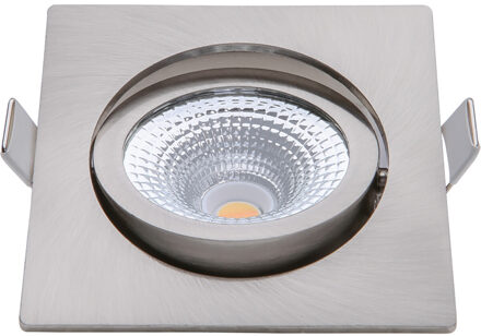 EcoDim LED Spot - Inbouwspot - ED-10027 - 5W - Waterdicht IP54 - Dimbaar - Dim to Warm - Warm Wit 2000K-3000K - Zilverkleurig