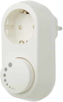 EcoDim LED Stekkerdimmer - ECO-DIM.06 - Fase Afsnijding RC - Opbouw - Enkel Knop - 0-100W - Wit