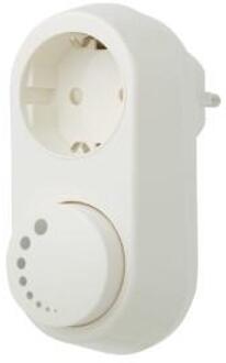 EcoDim LED Stekkerdimmer - ECO-DIM.06 - Fase Afsnijding RC - Opbouw - Enkel Knop - 0-100W - Wit