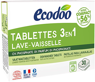 Ecodoo 3 in 1 Compact Vaatwastabletten 30 stuks