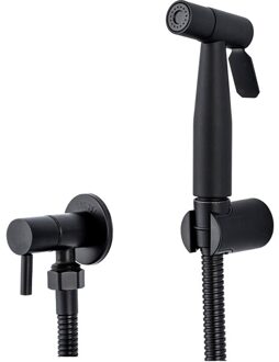 Ecofresh Bidets Zwart Badkamer Bidet Wc Kraan Bidet Koud Water Hygiënische Douche Moslim Douche Enkel Gat Draagbare Spuit model- 2 ss pipe