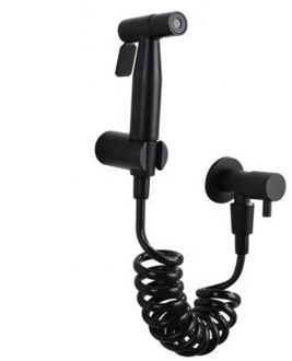 Ecofresh Bidets Zwart Badkamer Bidet Wc Kraan Bidet Koud Water Hygiënische Douche Moslim Douche Enkel Gat Draagbare Spuit model- 3 voorjaar hose
