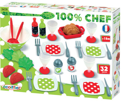 Écoiffier 100% chef: servies set 32-delig