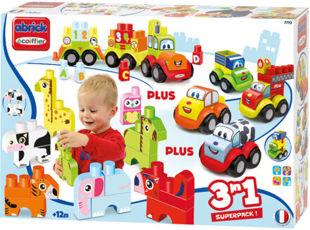 Écoiffier Maxi Abrick: Blokken Dieren & Voertuigen 3-in-1