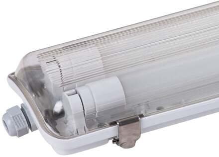 Ecoline LED TL armatuur 120cm - IP65 Waterdicht - 6500K daglicht wit - Flikkervrij - 2x18 Watt LED Buizen - 3600 Lumen