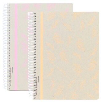Ecologique - schrift spiraal hardcover a5, geruit, assorti