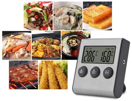 Economische Probe Thermometer Voedsel Thermometer Thermometer Rvs Plastic Naald De Politie Bellen Meten Oven Magnetische