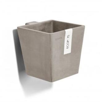 ECOPOTS Manhattan Wall kunststof bloempot Taupe - Ø 13,4 cm