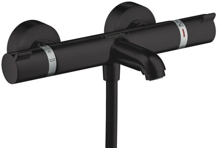 Ecostat Comfort badkraan thermostatisch met omstel met koppelingen mat zwart