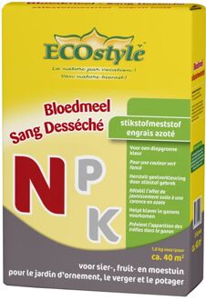 Ecostyle Bloedmeel - 1,6 kg - stikstofmeststof voor sier-,fruit- en moestuin- voor ca. 40 m2