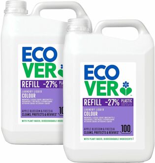 Ecover Wasmiddel Voordeelpak Gekleurd 10L 200 Wasbeurten Appelbloesem & Freesia Ecologisch