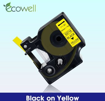 Ecowell 24Mm * 7M Tape Compatibel Voor Dymo D1 53718 Label Tape Zwart Op Geel Voor Dymo Labelmanage 500TS,400 Labelwriter 450 Duo