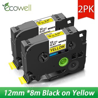 Ecowell Waterdichte Beschermende Tas Voor Brother 231 PTH110 PT-H110 Label Maker Eva Hard Case Portable Travel Carry Doos 2roze zwart on geel