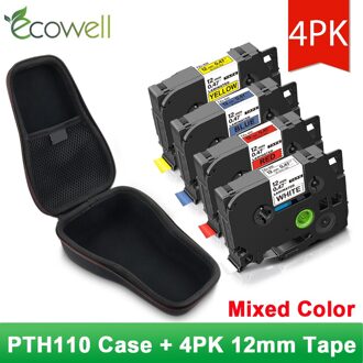 Ecowell Waterdichte Beschermende Tas Voor Brother 231 PTH110 PT-H110 Label Maker Eva Hard Case Portable Travel Carry Doos Case- 4roze gemengd