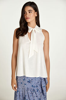 Ecru Band Detail Mouwloze Top - maat