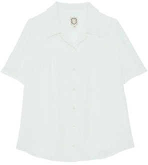 Ecru blouse met korte mouwen en pofmouwen Ines De La Fressange Paris , White , Dames - 2XS