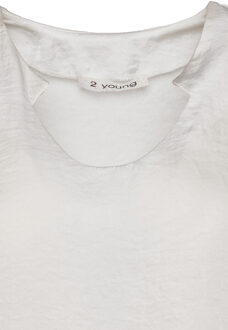 Ecru Top met kapmouw Gebroken wit - L