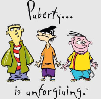 Ed, Edd n Eddy Puberty Is Unforgiving Women's T-Shirt - Grey - XXL Grijs