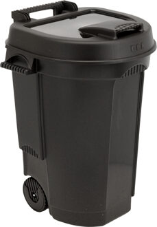 Eda Afvalcontainer/kliko - zwart - 110 liter - 60 x 55 x 80 cm - huis/tuin afval scheiden