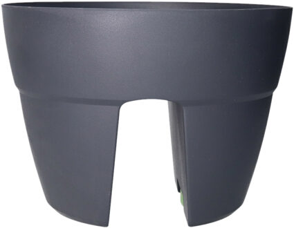 Eda Balkon bloempot/plantenbak - zwart - kunststof - 30 x 21 cm - bloembak voor balkonreling - Plantenpotten