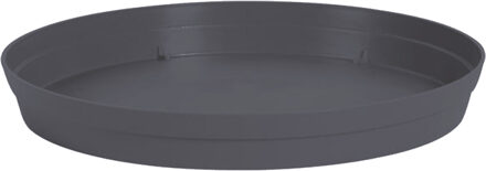 Eda Bloempot onderschaal Toscane - kunststof - antraciet - D15 cm - opvangschalen