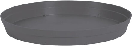 Eda Bloempot onderschaal Toscane - kunststof - antraciet - D28 cm - opvangschalen