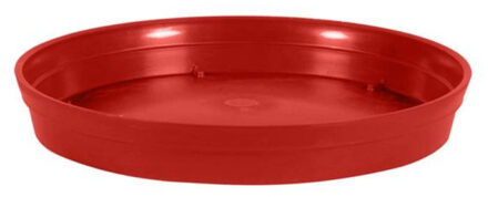 Eda Bloempot onderschaal Toscane - kunststof - rood - D28 cm - opvangschalen