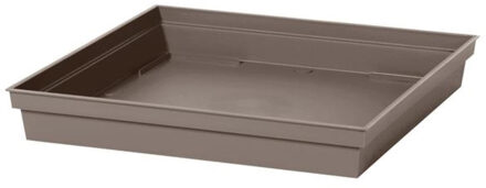 Eda Bloempot onderschaal Toscane - taupe - vierkant - L33 x B33 x H5 cm - kunststof