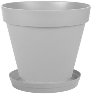 Eda Bloempot Toscane kunststof grijs D40 x H32 cm inclusief onderschaal D35 cm