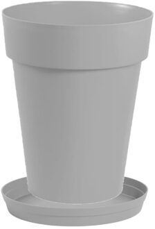 Eda Bloempot Toscane kunststof grijs D44 x H53 cm inclusief onderschaal D35 cm