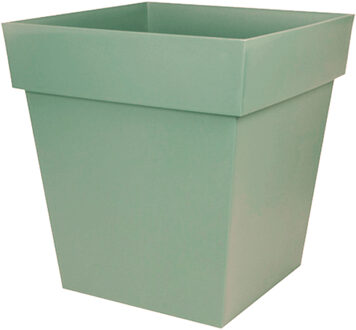 Eda Bloempot Toscane vierkant kunststof groen L32 x B32 x H32 cm - Plantenpotten