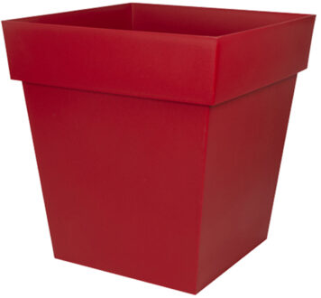 Eda Bloempot Toscane vierkant - kunststof - rood - L39 x B39 x H39 cm - 38L - plantenpot