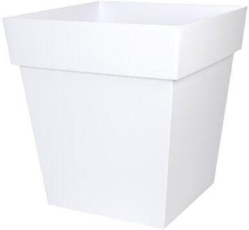 Eda Bloempot Toscane vierkant - kunststof - wit - L39 x B39 x H39 cm - 38L - plantenpot