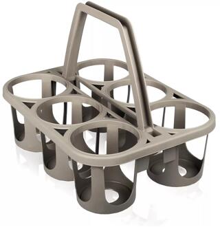 Eda Flessendrager taupe voor 6 flessen