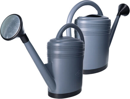 Eda Gieter - 2x stuks - grijs - kunststof - metalen broeskop - 15 liter