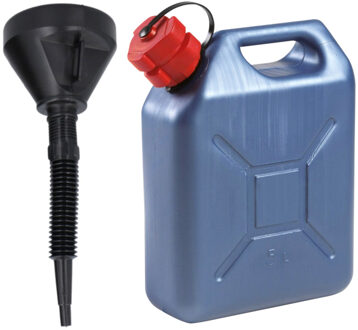 Eda Jerrycan blauw voor brandstof van 5 liter met een handige grote trechter