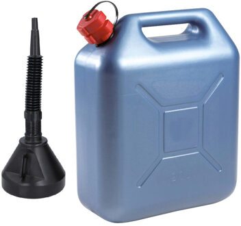 Eda Jerrycan voor olie en brandstof - blauw - 20 liter - met een handige grote trechter van 39 cm