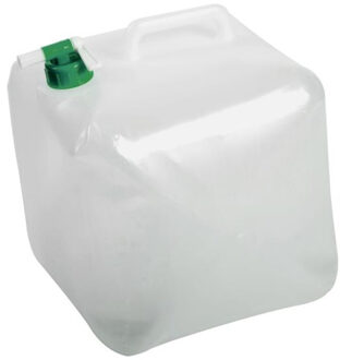 Eda Kunststof watercontainer/jerrycan opvouwbaar voor drinkwater 15 liter 25 x 25 x 25 cm - Jerrycan voor water Transparant