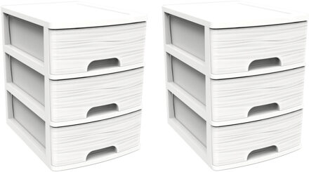 Eda Ladeblok/bureau organizer A5 - wit - 3x lades - stapelbaar - L27 x B36 x H35 cm