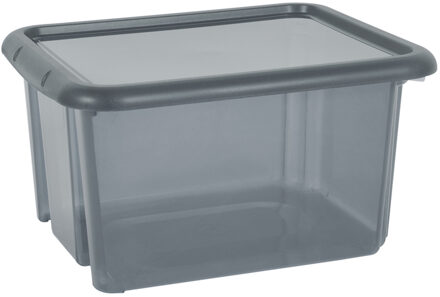Eda Opbergbox 30L - grijs - stapelbaar - L44 x B36 x H25 cm - kunststof - Bak/doos met deksel