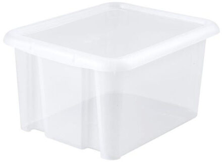 Eda Opbergbox 30L - wit - stapelbaar - L44 x B36 x H25 cm - kunststof - Bak/Doos met deksel